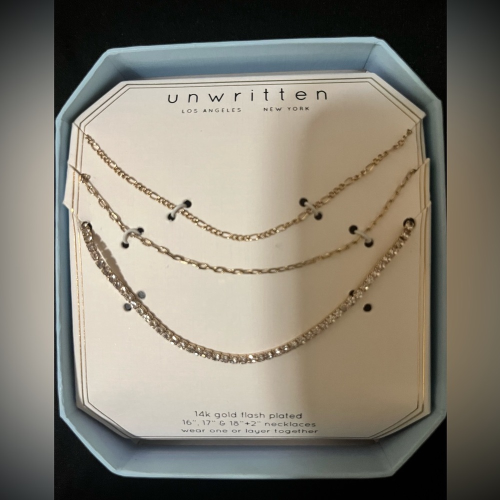 Unwritten Gold-Tone 3 Layered Necklace Set from Macys - Picture 2 of 5